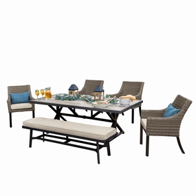 Oak Grove 6 Piece Dining Setwaterproof wicker balcony furniture