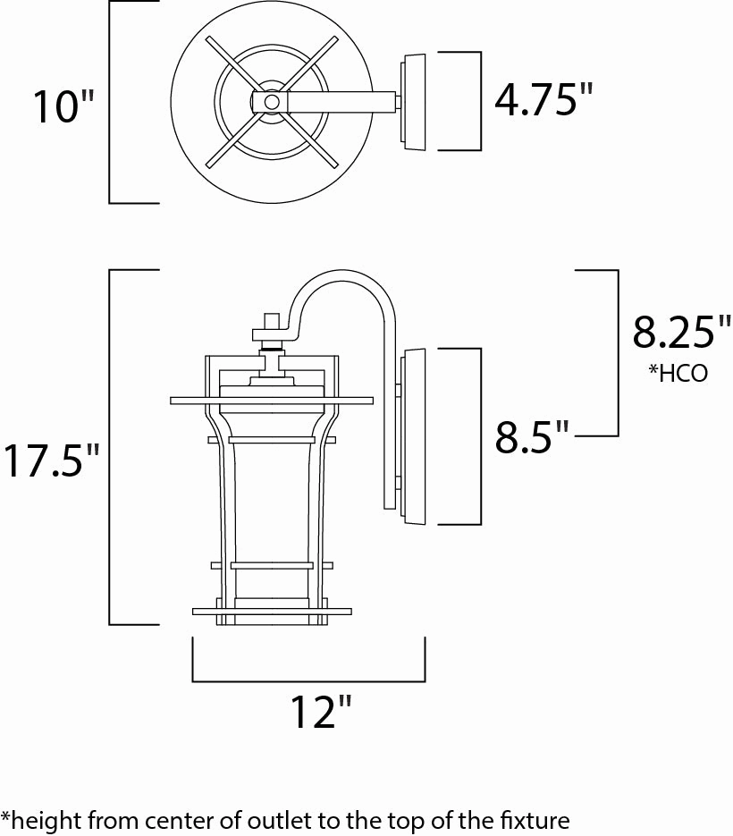Oakville LED E26 LED Outdoor Wall Sconce Black Oxide
