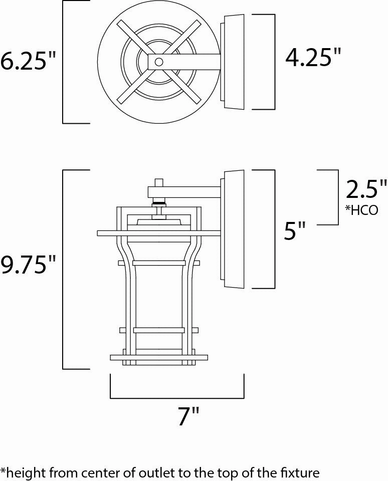 Oakville One Light Outdoor Wall Lantern Black Oxide