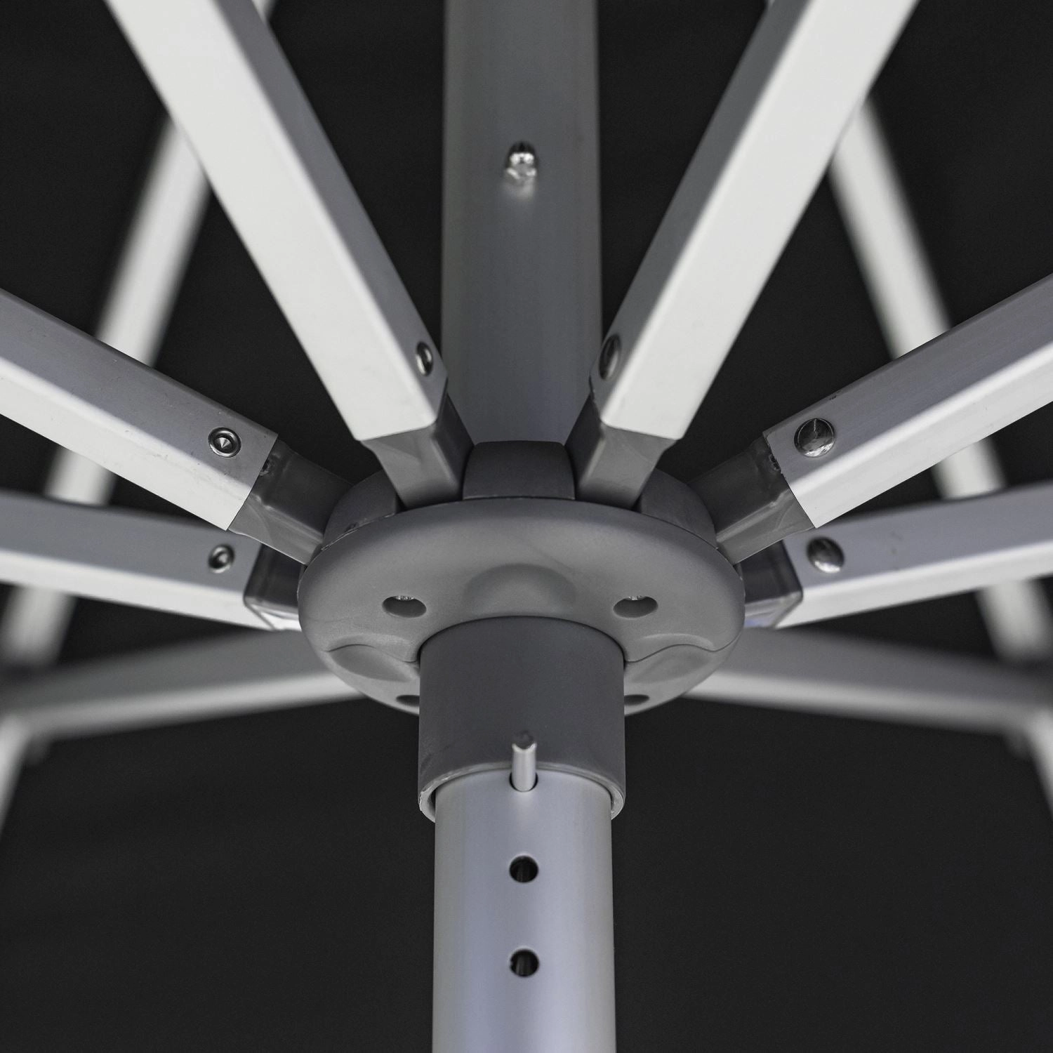 Oca 9' Octagon Outdoor Umbrella - Titanium Grey/Brushed Aluminum
