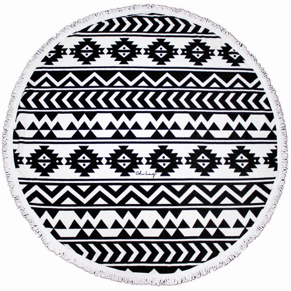 Oh Lay Vidorra Round Towel Black Save Today Only Shop the Best Deals
