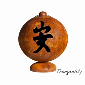 Ohio Flame Fire Globe "Peace, Happiness, Tranquility"portable outdoor fire pit with lid