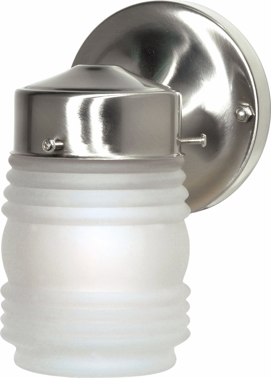 One Light Outdoor Wall Lantern Brushed NickelOutdoor wall sconces with motion sensor