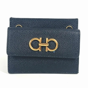 Salvatore Ferragamo Gancini Leather Business Card Case (Pre-Owned) Exclusive Online Deal
