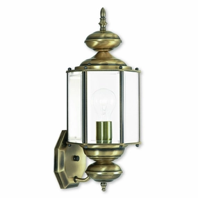 Outdoor Basics One Light Outdoor Wall Lantern Antique BrassOutdoor wall sconces with motion sensor
