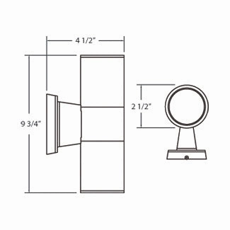 Outdoor Two Light Outdoor Wall Mount Grey