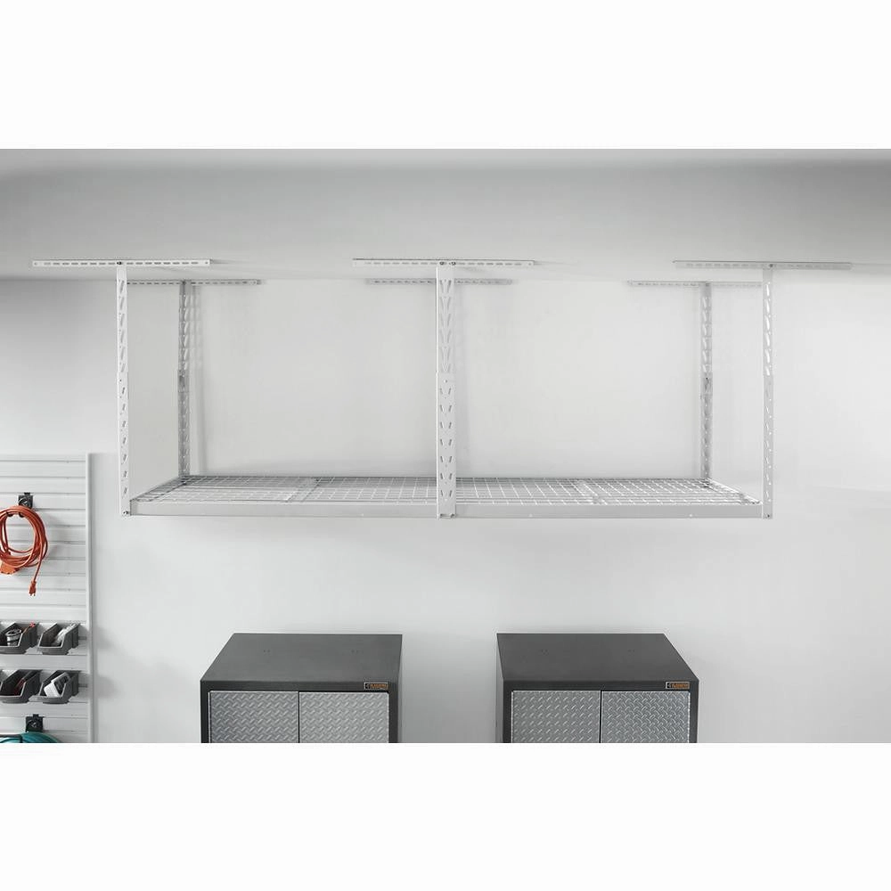Overhead Gearloft Storage Rack 2 X 8 Ft - Hammered White Storage Solution