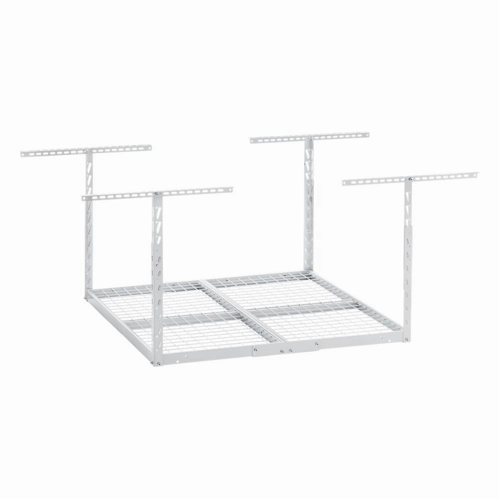 Overhead Gearloft Storage Rack 4x4 Ft - Hammered White Storage Solution large capacity outdoor storage box