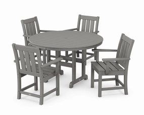 Oxford 5-Piece Round Farmhouse Dining Setoutdoor patio furniture set