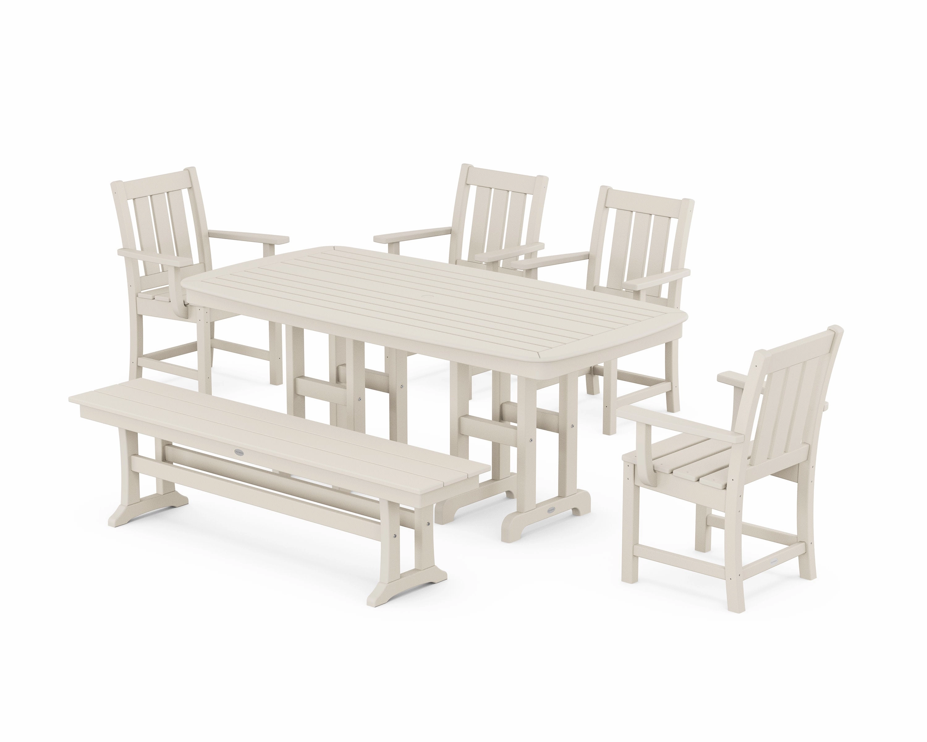 Oxford 6-Piece Dining Set with Bench