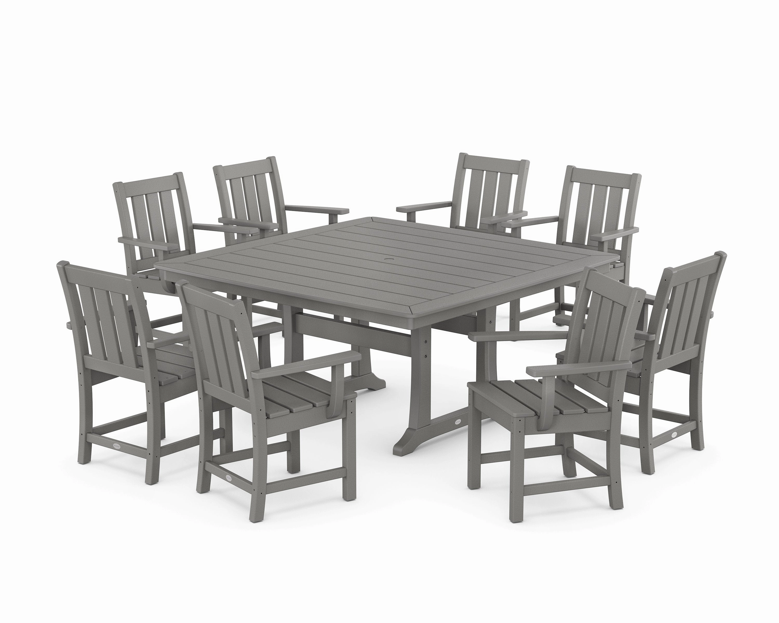 Oxford 9-Piece Square Dining Set with Trestle Legsoutdoor patio furniture set