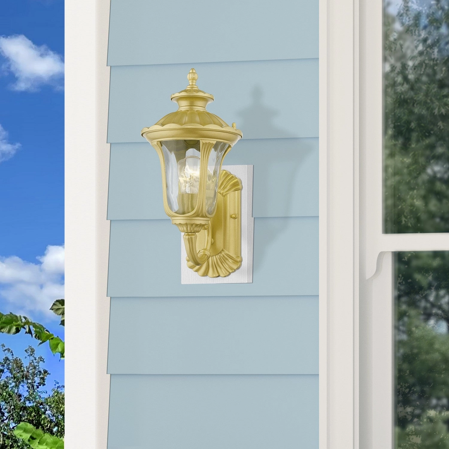 Oxford One Light Outdoor Wall Lantern Soft Gold