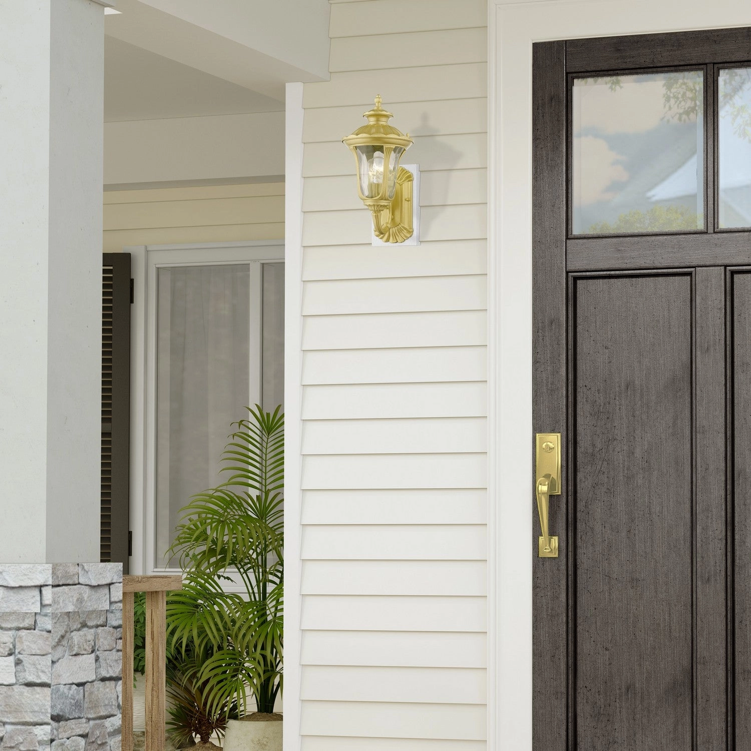 Oxford One Light Outdoor Wall Lantern Soft Gold