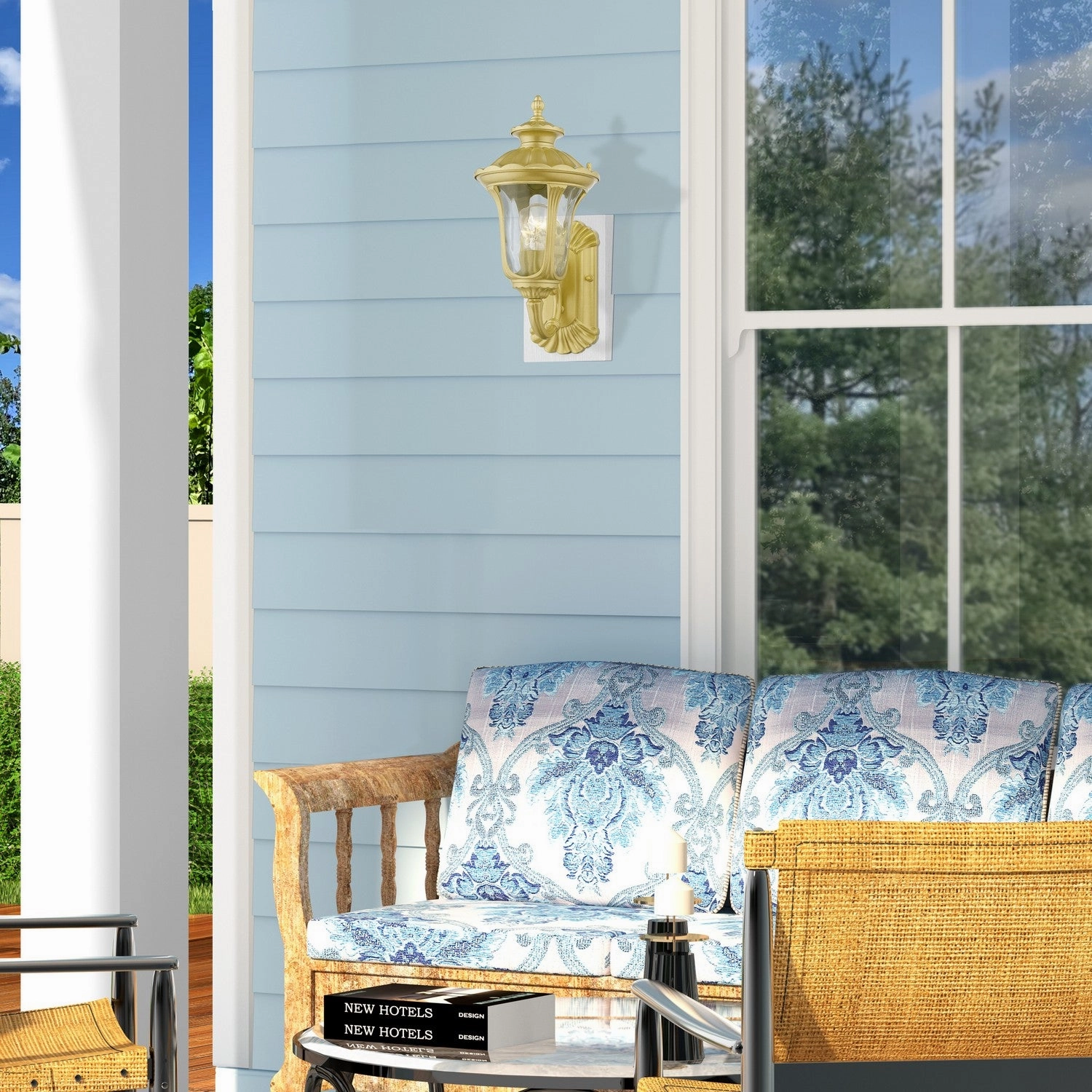 Oxford One Light Outdoor Wall Lantern Soft Gold
