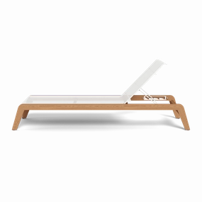Pacific Teak Angled Sun LoungePatio reclining sun chair