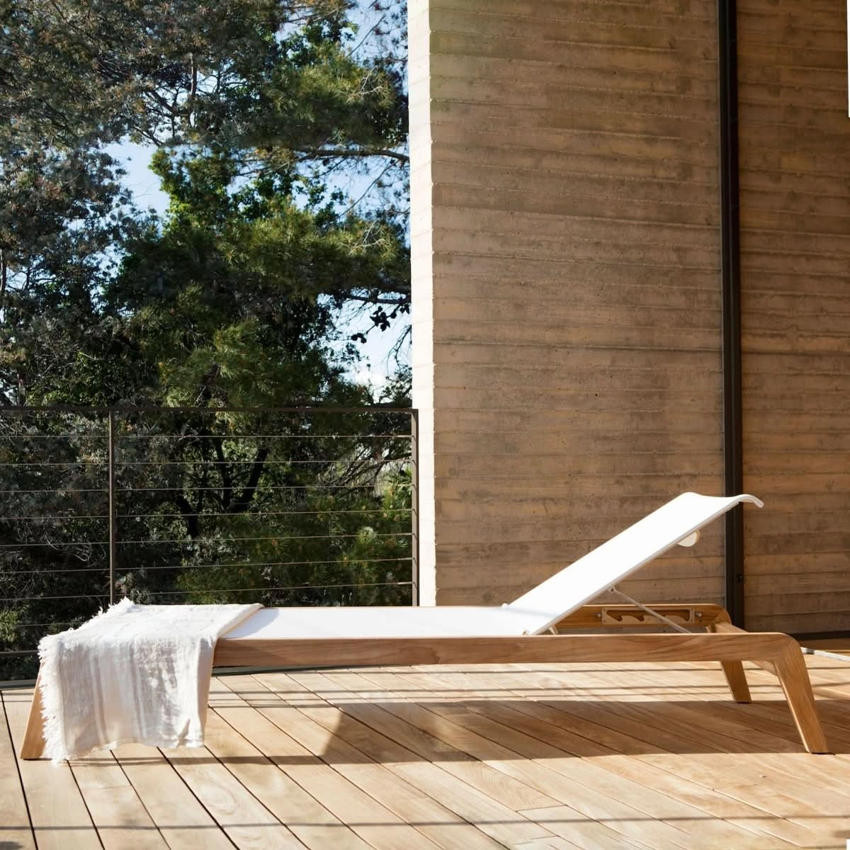 Pacific Teak Angled Sun Lounge