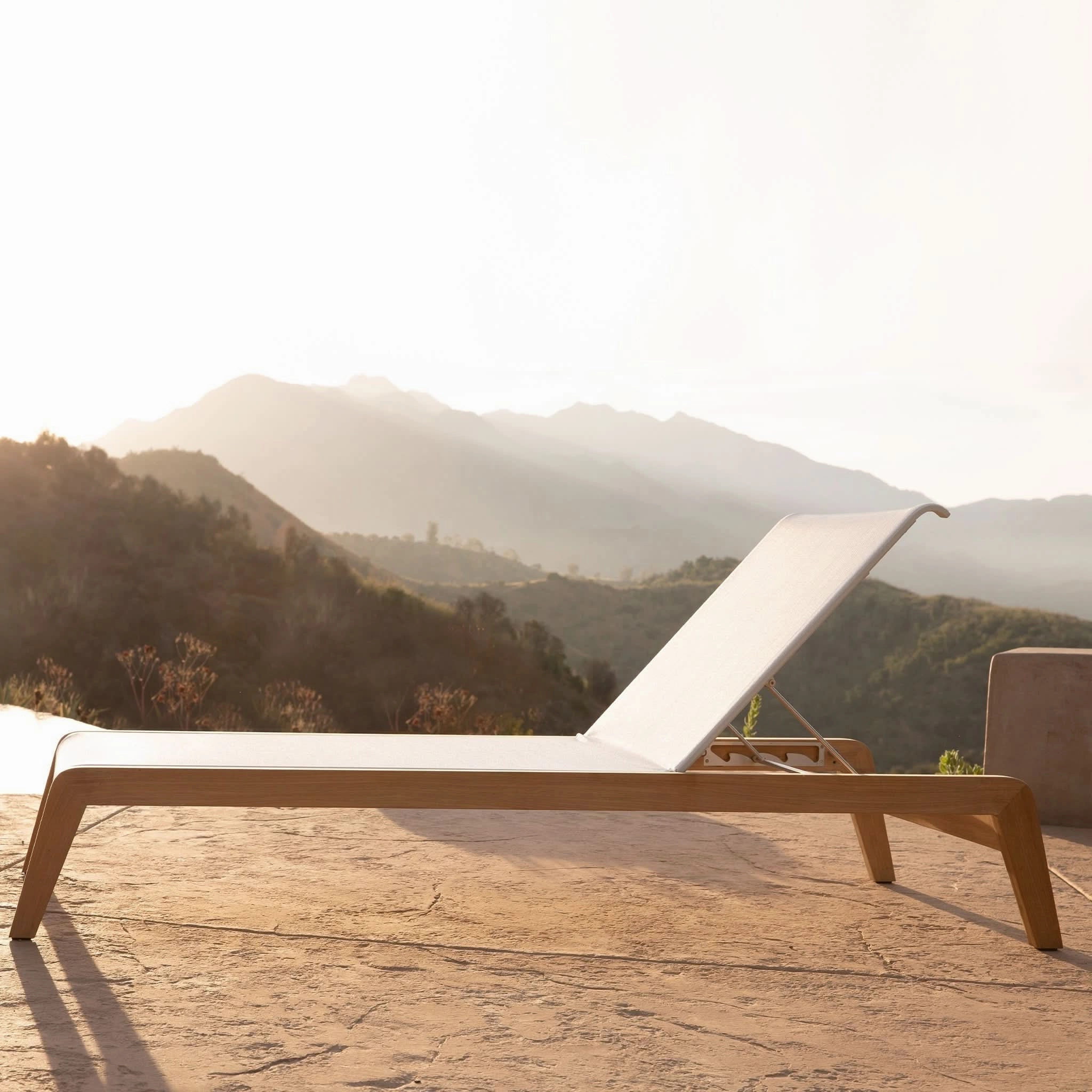 Pacific Teak Angled Sun Lounge
