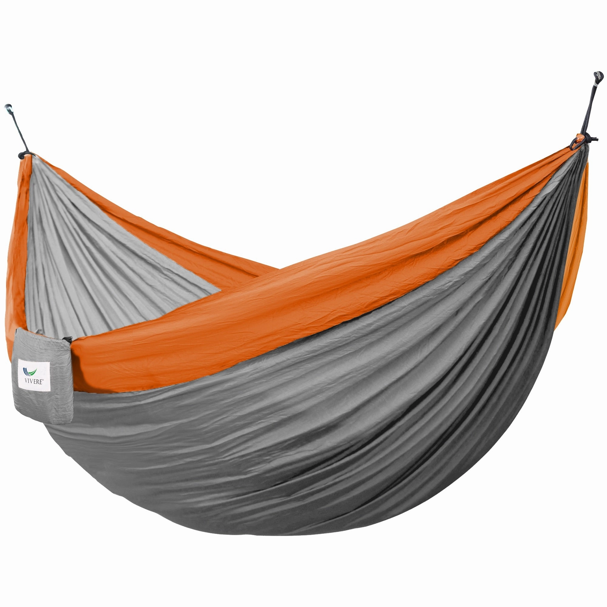 Parachute Camping Hammock - Grey & Orange outdoor hammock with stand and canopy