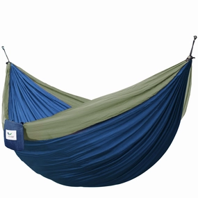 Parachute Camping Hammock - Navy & Olive outdoor hammock with stand and canopy