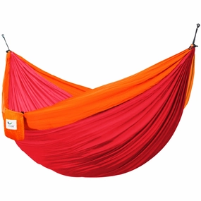 Parachute Camping Hammock - Punch & Peach outdoor hammock with stand and canopy