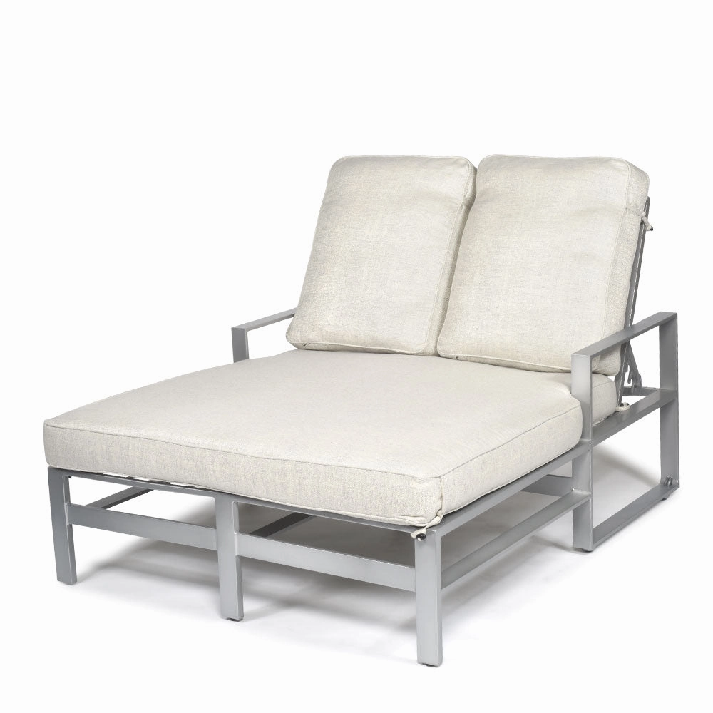 Park Place Double Chaise Loungecast aluminum patio dining set