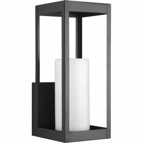 Patewood One Light Wall Lantern BlackOutdoor wall sconces with motion sensor