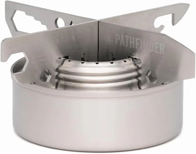 Pathfinder Alcohol Stove & Stove Stand COMBO professional grade outdoor cooking tools