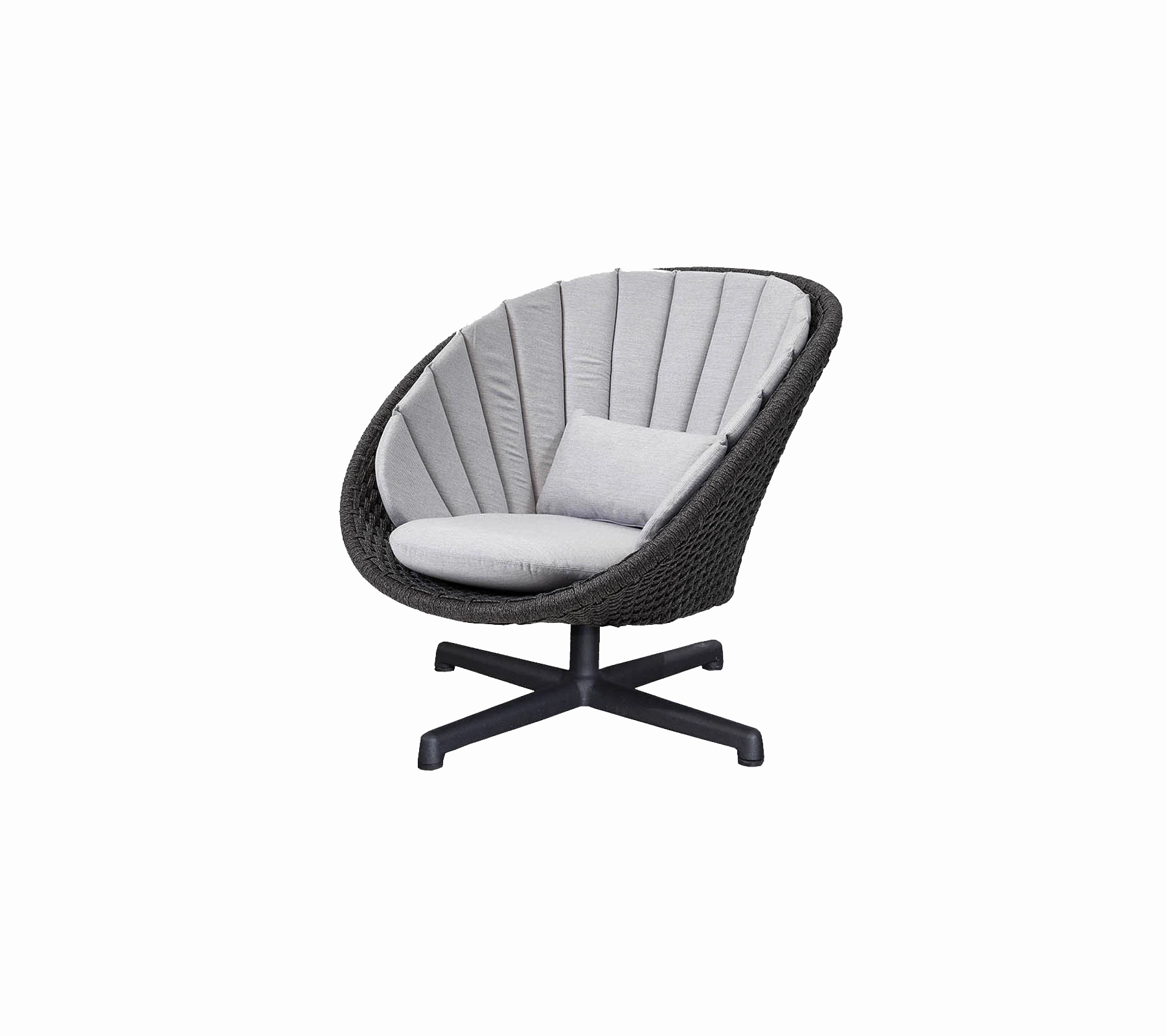 Peacock lounge chair w/swivel aluminium base