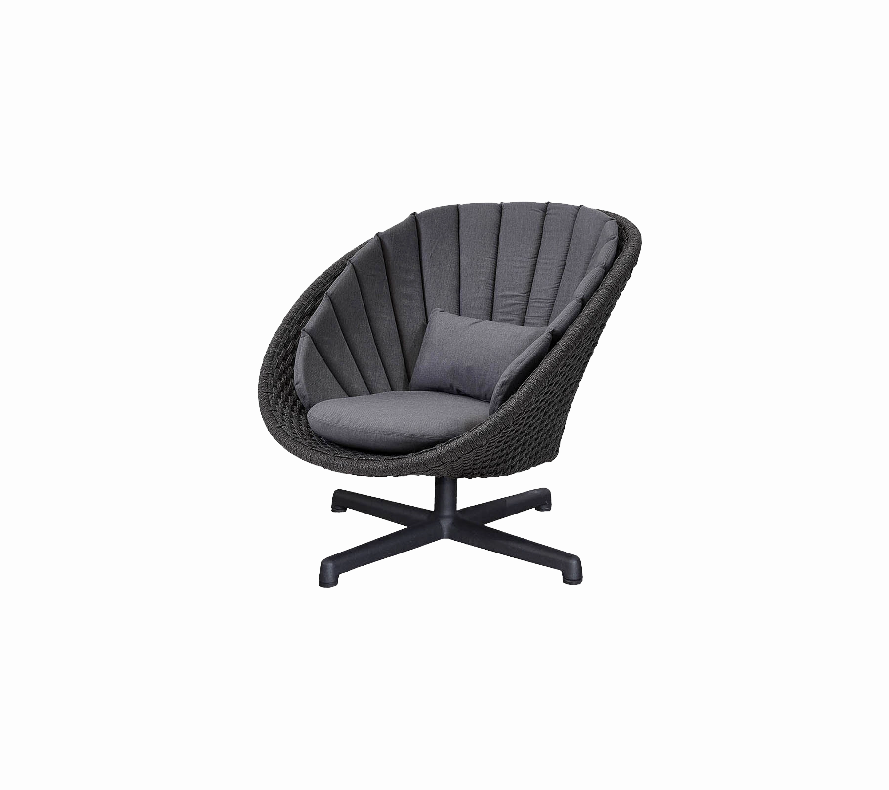 Peacock lounge chair w/swivel aluminium base