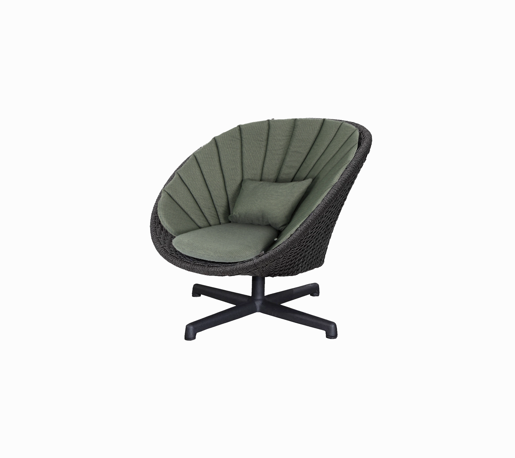 Peacock lounge chair w/swivel aluminium base