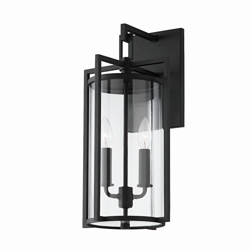 Percy Two Light Outdoor Wall Sconce Textured BlackOutdoor wall sconces with motion sensor