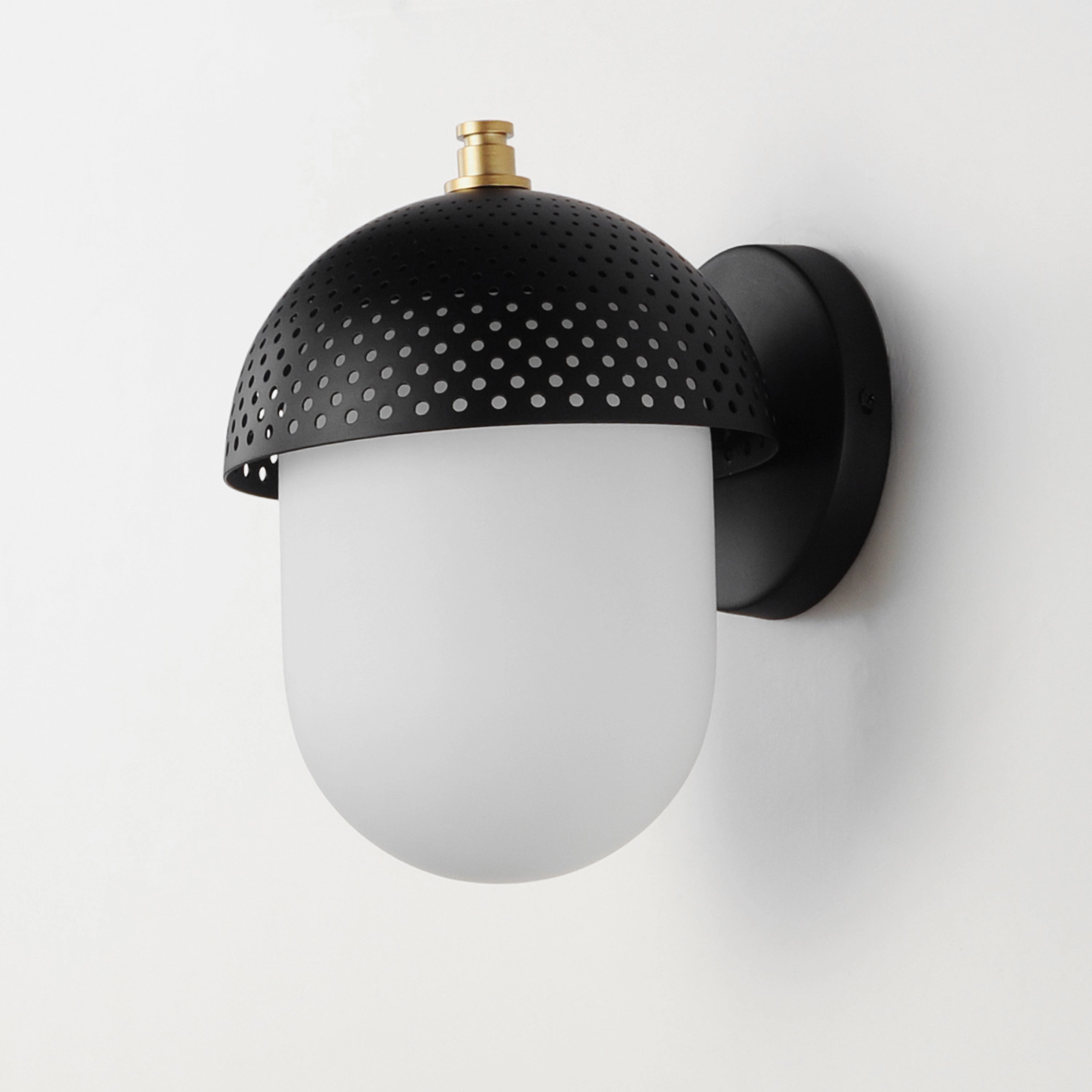 Perf Outdoor One Light Outdoor Wall Sconce Black / Gold