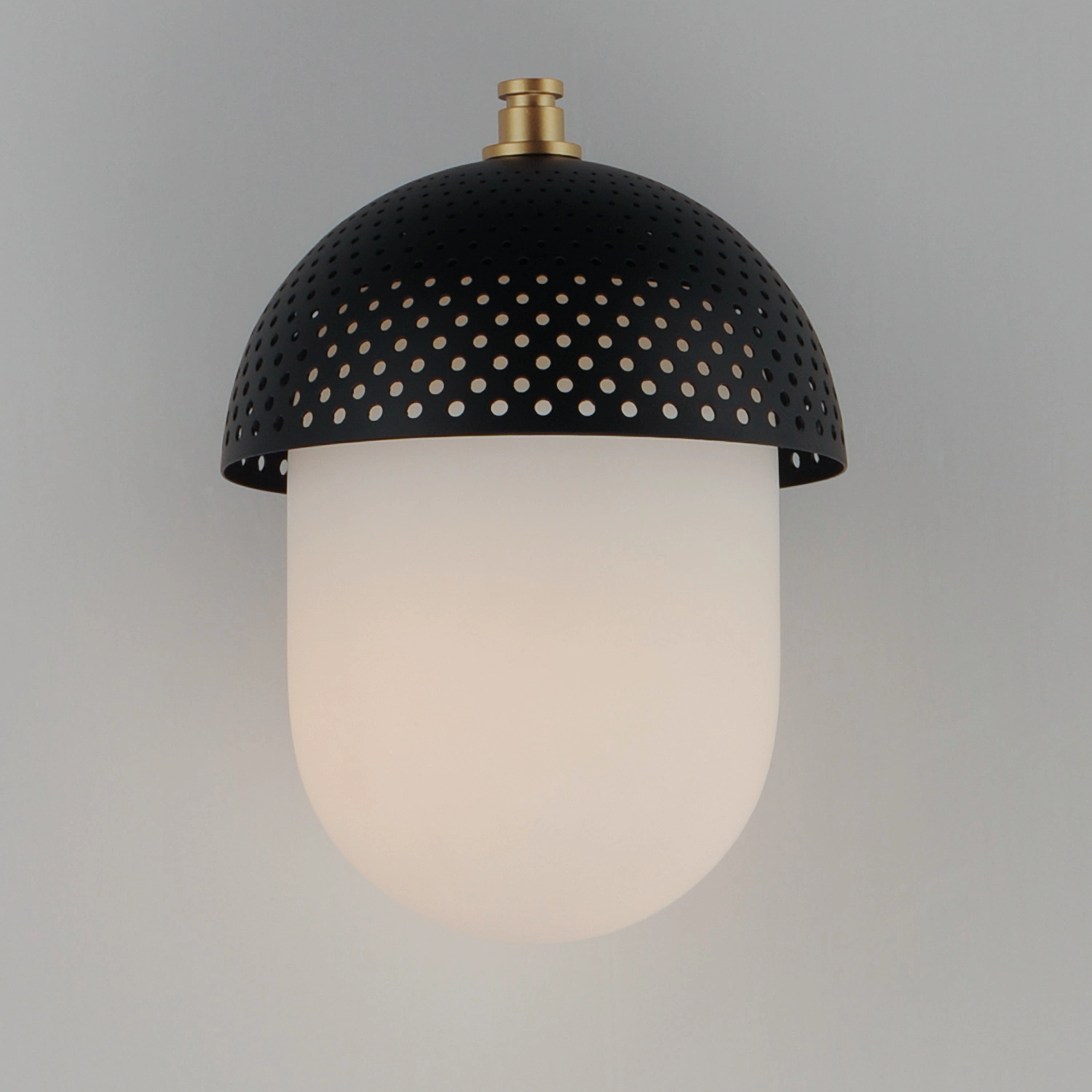 Perf Outdoor One Light Outdoor Wall Sconce Black / Gold