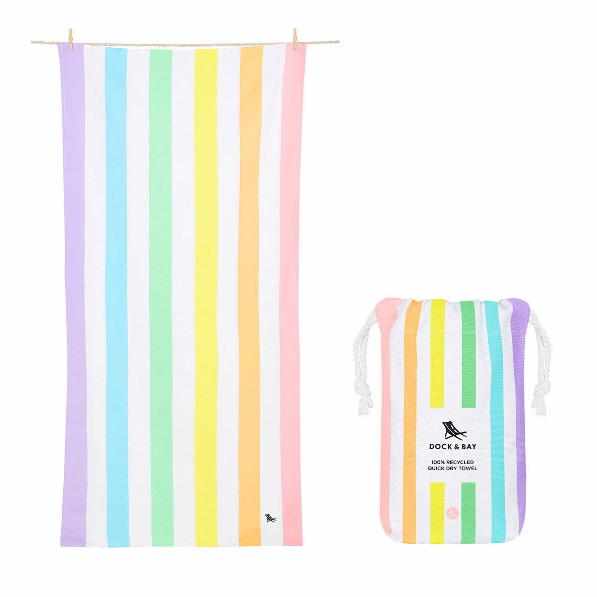 Dock & Bay Beach Towel Summer Collection L 100% Recycled Unicorn Waves Limited Stock Deals Shop the Savings Now