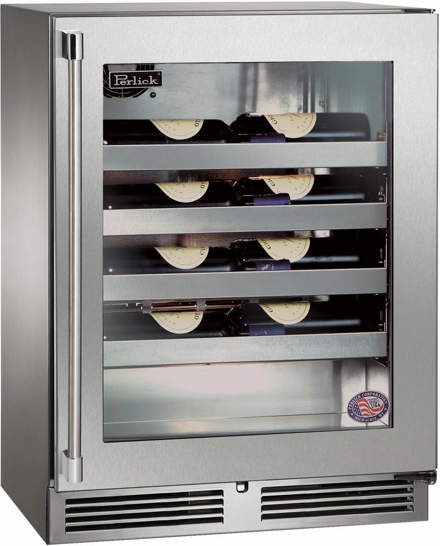 Perlick 24 inch Signature Series Built-In Wine Cooler HH24WM-4-3