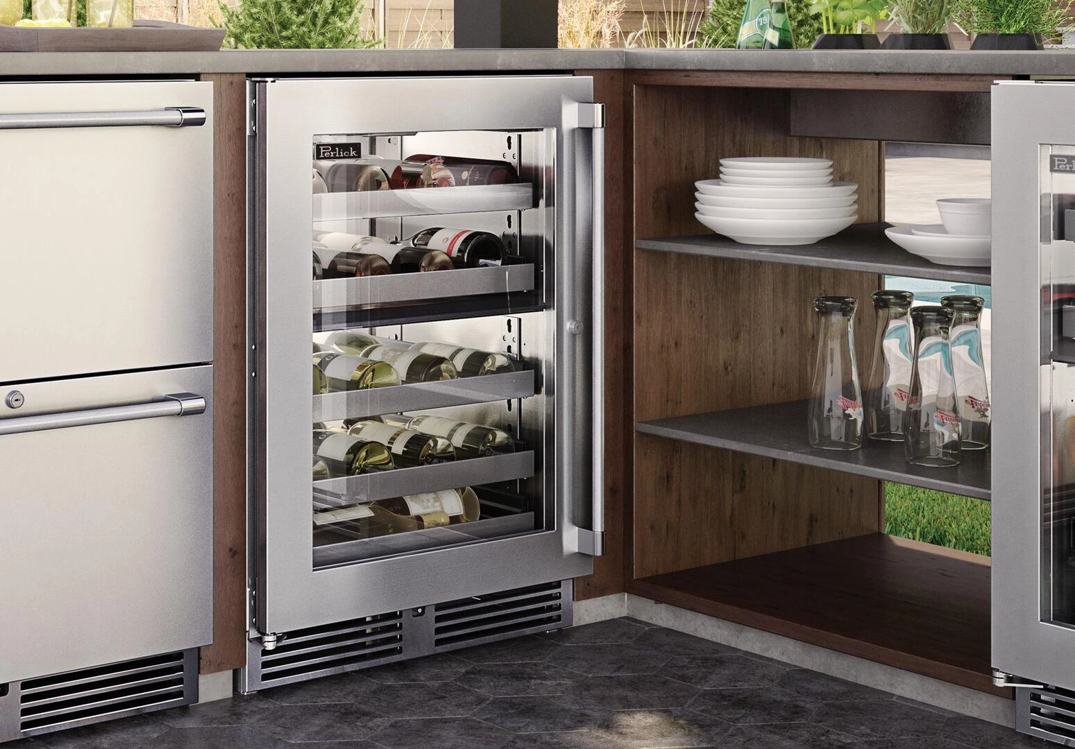 Perlick 24 inch Signature Series Built-In Wine Cooler HP24DM-4-3