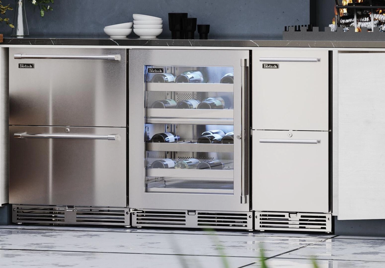 Perlick 24 inch Signature Series Built-In Wine Cooler HP24DM-4-3