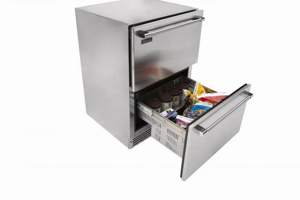 Perlick 24-Inch Signature Series Outdoor Built-In Drawer Counter Depth Compact Freezer with 5 cu. ft. Capacity in Stainless Steel HP24FM-4-5