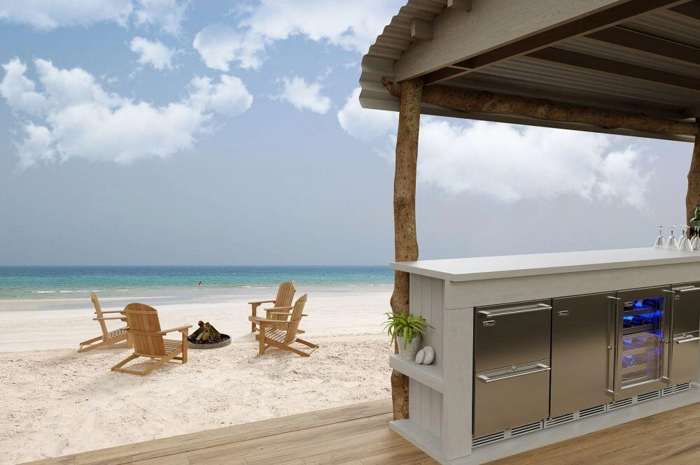 Perlick 24" Signature Series Outdoor Built-In Counter Depth Drawer Refrigerator with 5 cu. ft Capacity in Stainless Steel HP24ZM-4-5