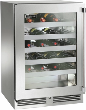 Perlick Signature Series 24" Built-In Wine Cooler with 45 Bottle Capacity Single Zone with Glass Door in Stainless Steel HP24WM-4-3 outdoor beverage cooler with wheels