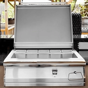 PGS Grills Legacy 30-Inch Large Beverage Center for Masonry LBC outdoor beverage cooler with wheels