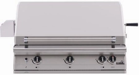 PGS Grills Legacy Series 39-Inch Pacifica Gourmet Grill Head with Infrared Rotisserie Burner - S36R stainless steel BBQ grill with side table