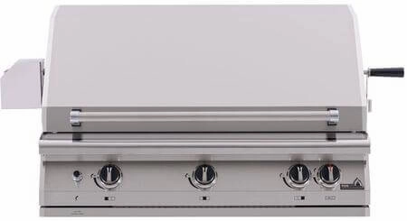 PGS Grills Legacy Series 39-Inch Pacifica Gourmet Grill Head with Infrared Rotisserie Burner - S36R stainless steel BBQ grill with side table