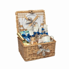 Limited Stock Hot Deal Clearance Blowout Picnic Basket Blue Waves
