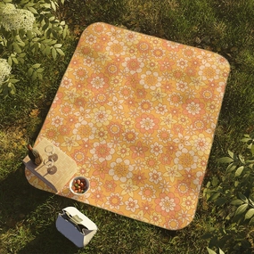 Exclusive Hot Pick Picnic Blanket Flower Power Pattern Lawn Picnic Blanket Beach Blanket With Strap One Size One Sized Print Gifts