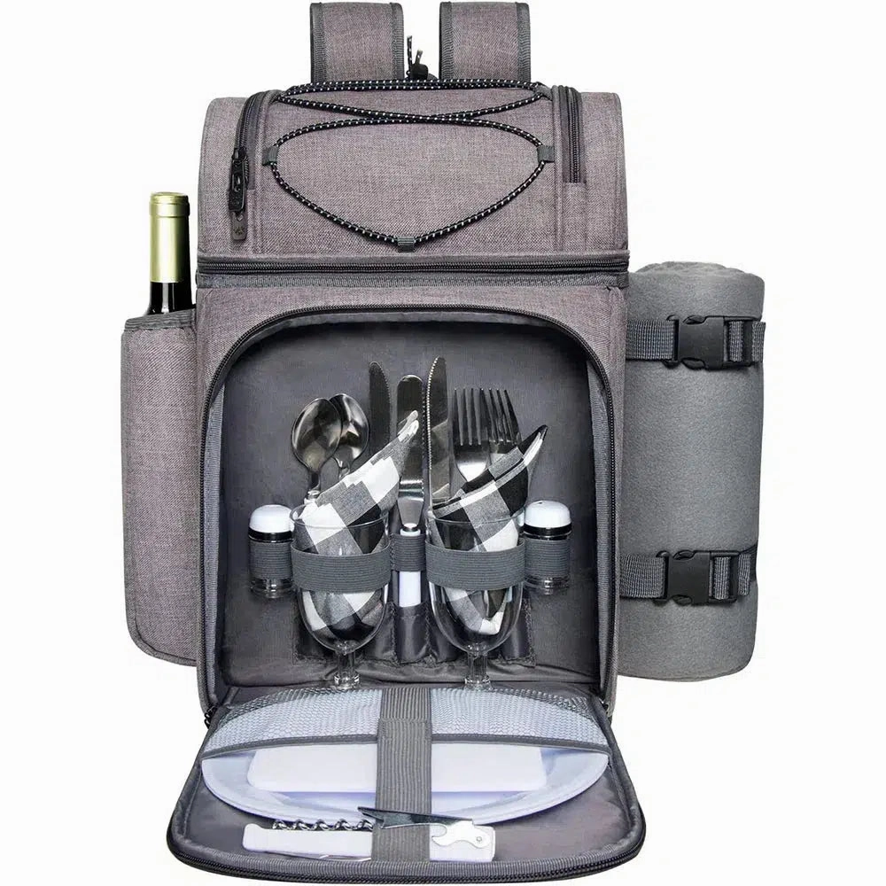 Grab Save Today Picnic Set Backpack With Insulated Cooler For Two