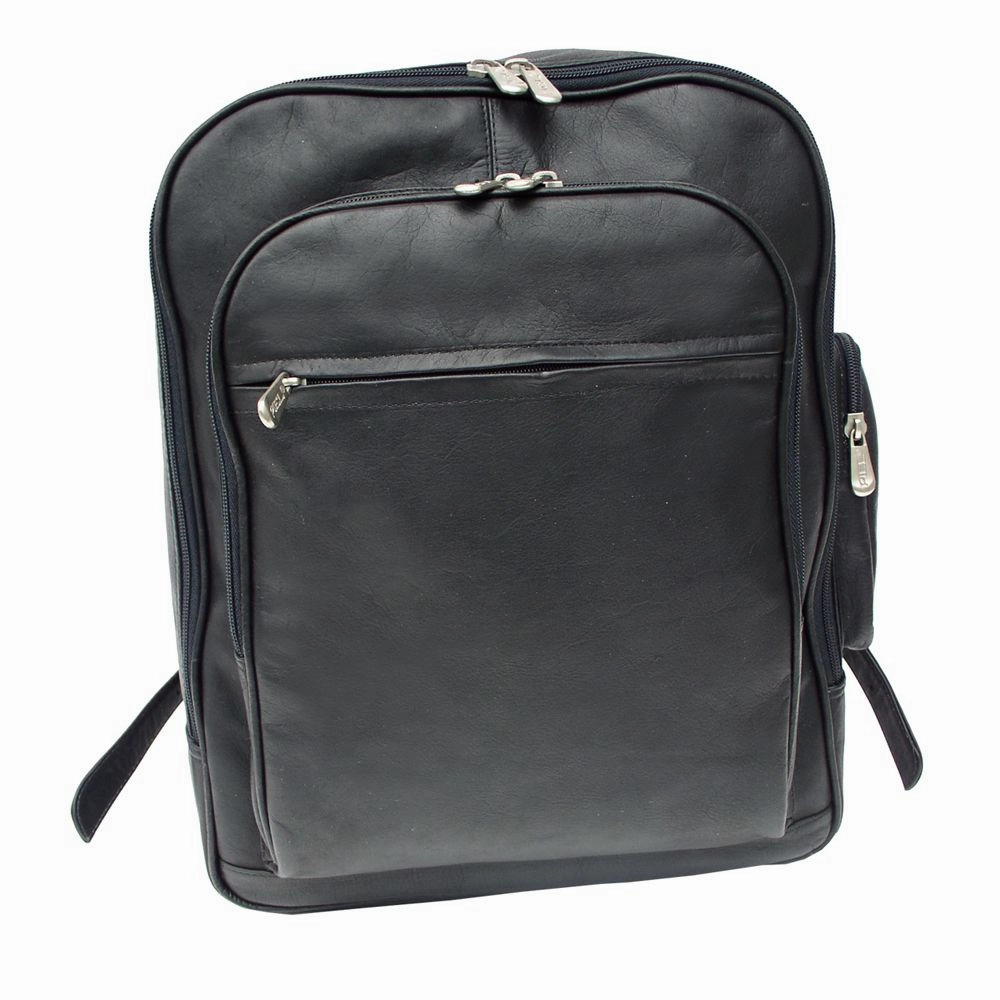 Online Deal Frenzy Piel Front Pocket Computer Leather Backpack