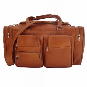 Piel Leather 20" Duffel Bag With Pockets Mega Hot Offer