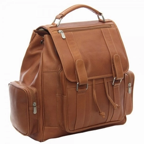 Mega Discount Today Piel Leather Double Loop Flap Over Laptop Backpack