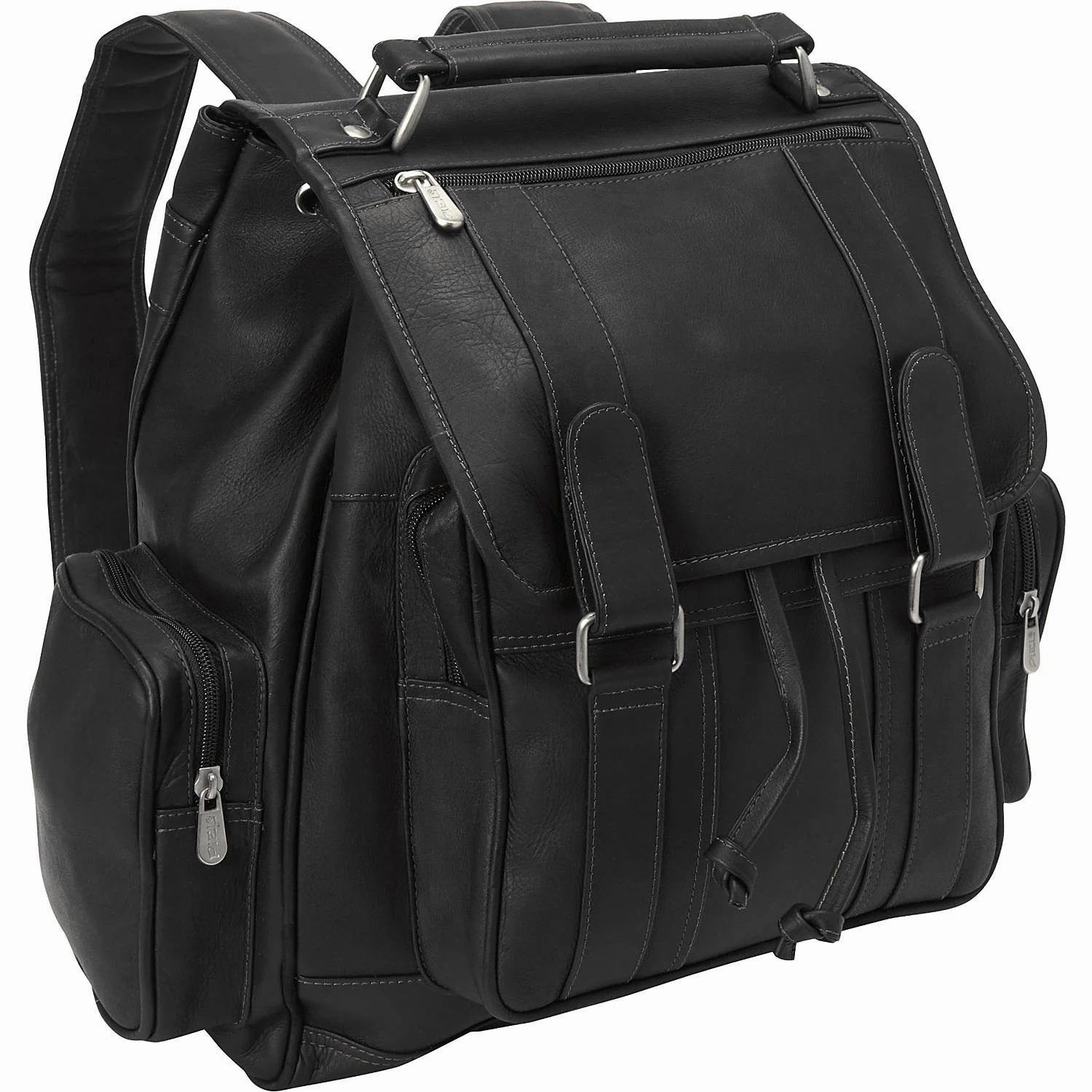 Todays Special Picks Trendy Picks Today Piel Leather Double Loop Flap Over Laptop Backpack